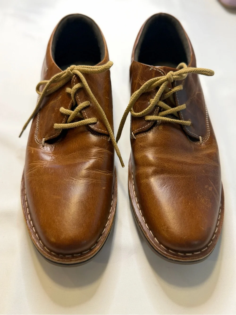 Steve Madden Tan Brown Leather Derby Shoes